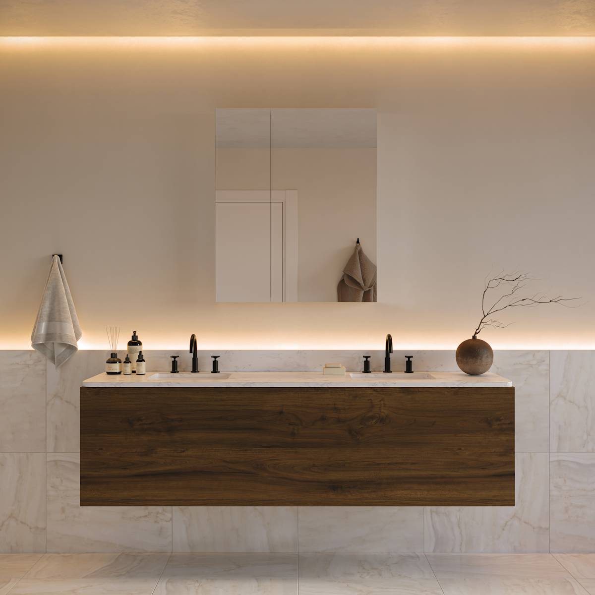 Senza 30" x 36" Frameless Double Door Medicine Cabinet