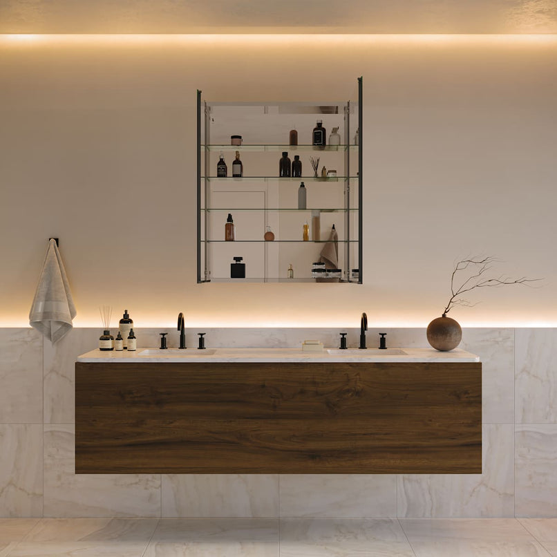 Senza 30" x 36" Frameless Double Door Medicine Cabinet - image 4