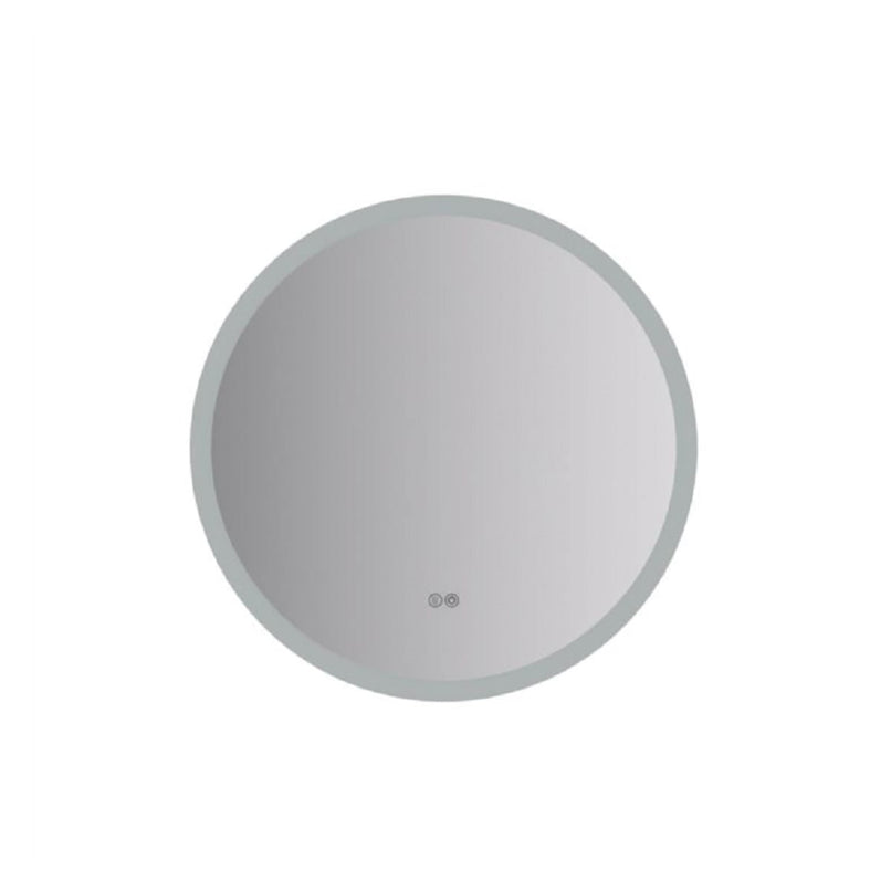 Angelo 24" Diameter Modern Circular Aluminum Frameless Bathroom Wall Mirror with LED Lighting - image 1