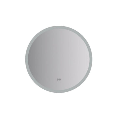 Angelo 24" Diameter Modern Circular Aluminum Frameless Bathroom Wall Mirror with LED Lighting - image 1