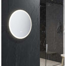 Angelo 24" Diameter Modern Circular Aluminum Frameless Bathroom Wall Mirror with LED Lighting - image 4