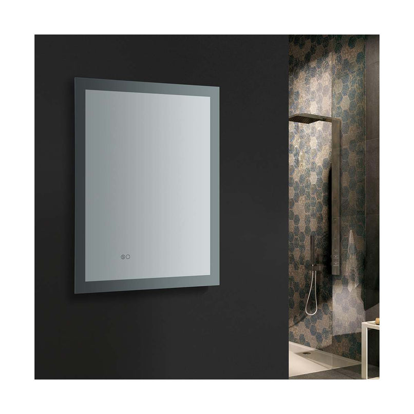 Angelo 24" W x 30" H Contemporary Rectangular Framed Bathroom Wall Mirror with Light - image 5