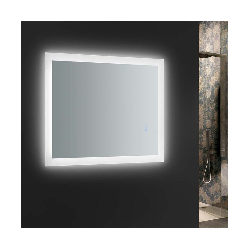 Angelo 24" W x 30" H Contemporary Rectangular Framed Bathroom Wall Mirror with Light - image 8