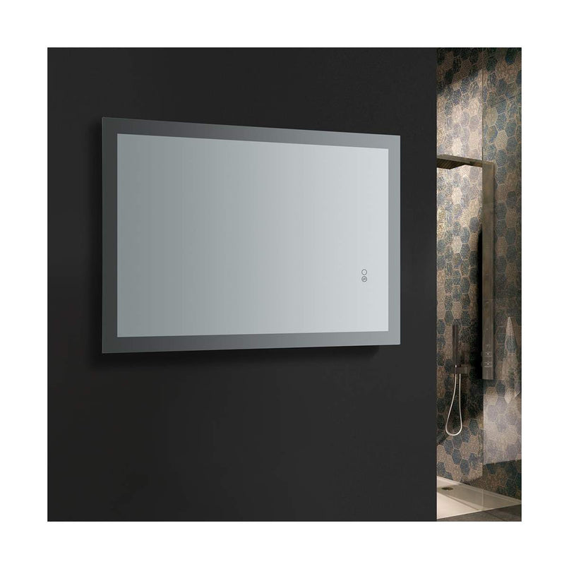 Angelo 24" W x 36" H Contemporary Rectangular Framed Bathroom Wall Mirror with Light - image 4