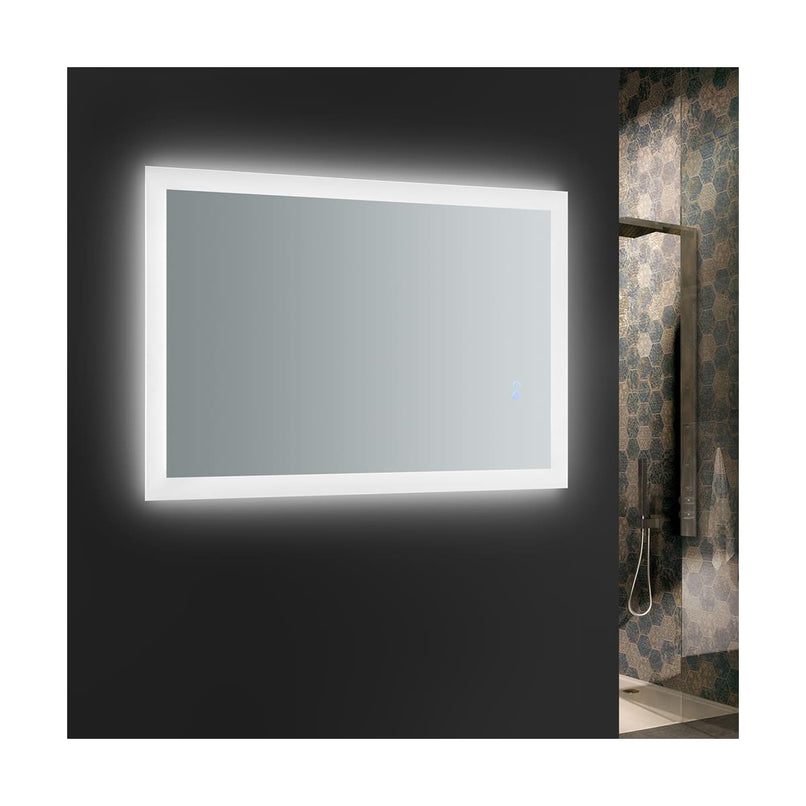 Angelo 24" W x 36" H Contemporary Rectangular Framed Bathroom Wall Mirror with Light - image 8