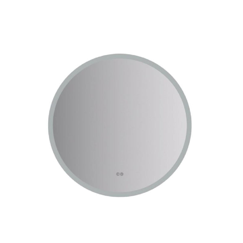 Angelo 30" Diameter Modern Circular Aluminum Frameless Bathroom Wall Mirror with LED Lighting - image 1