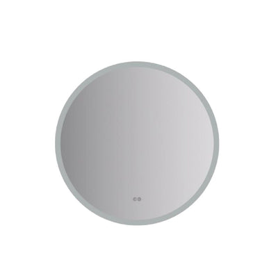 Angelo 30" Diameter Modern Circular Aluminum Frameless Bathroom Wall Mirror with LED Lighting - image 1