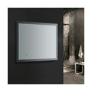 Angelo 36" W x 30" H Contemporary Rectangular Framed Bathroom Wall Mirror with Light - image 4