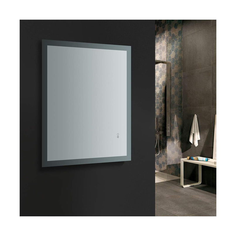 Angelo 36" W x 30" H Contemporary Rectangular Framed Bathroom Wall Mirror with Light - image 5