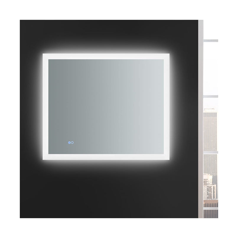 Angelo 36" W x 30" H Contemporary Rectangular Framed Bathroom Wall Mirror with Light - image 10