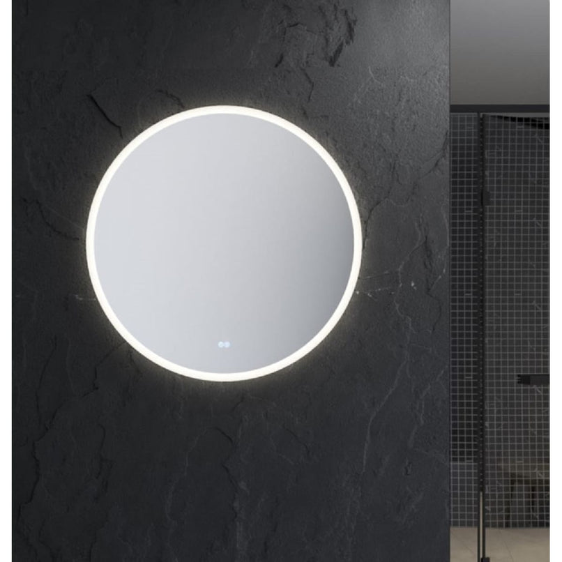 Angelo 36" Diameter Modern Circular Aluminum Frameless Bathroom Wall Mirror with LED Lighting - image 2