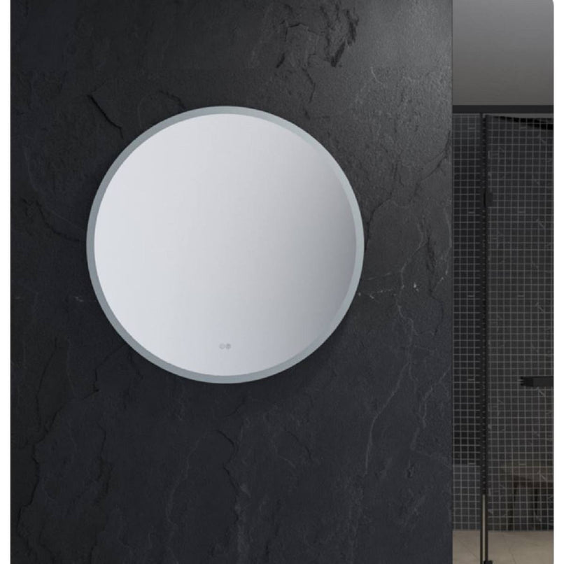 Angelo 36" Diameter Modern Circular Aluminum Frameless Bathroom Wall Mirror with LED Lighting - image 3