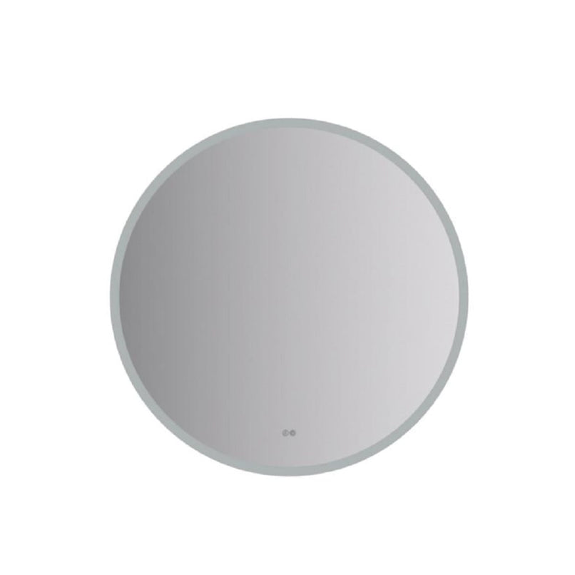 Angelo 42" Diameter Modern Circular Aluminum Frameless Bathroom Wall Mirror with LED Lighting - image 1