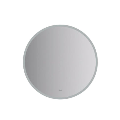 Angelo 42" Diameter Modern Circular Aluminum Frameless Bathroom Wall Mirror with LED Lighting - image 1