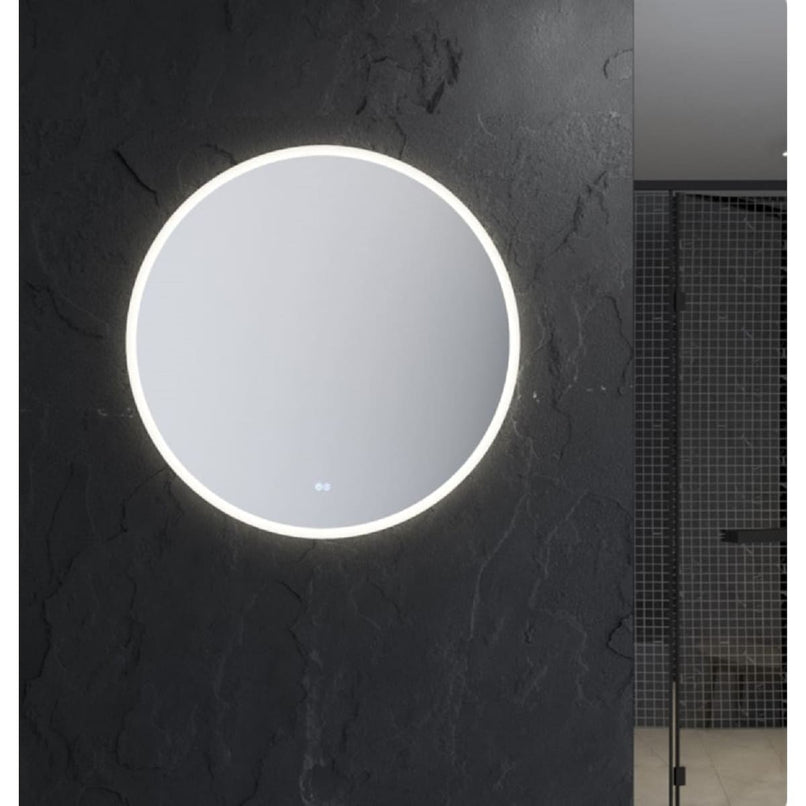 Angelo 42" Diameter Modern Circular Aluminum Frameless Bathroom Wall Mirror with LED Lighting - image 2