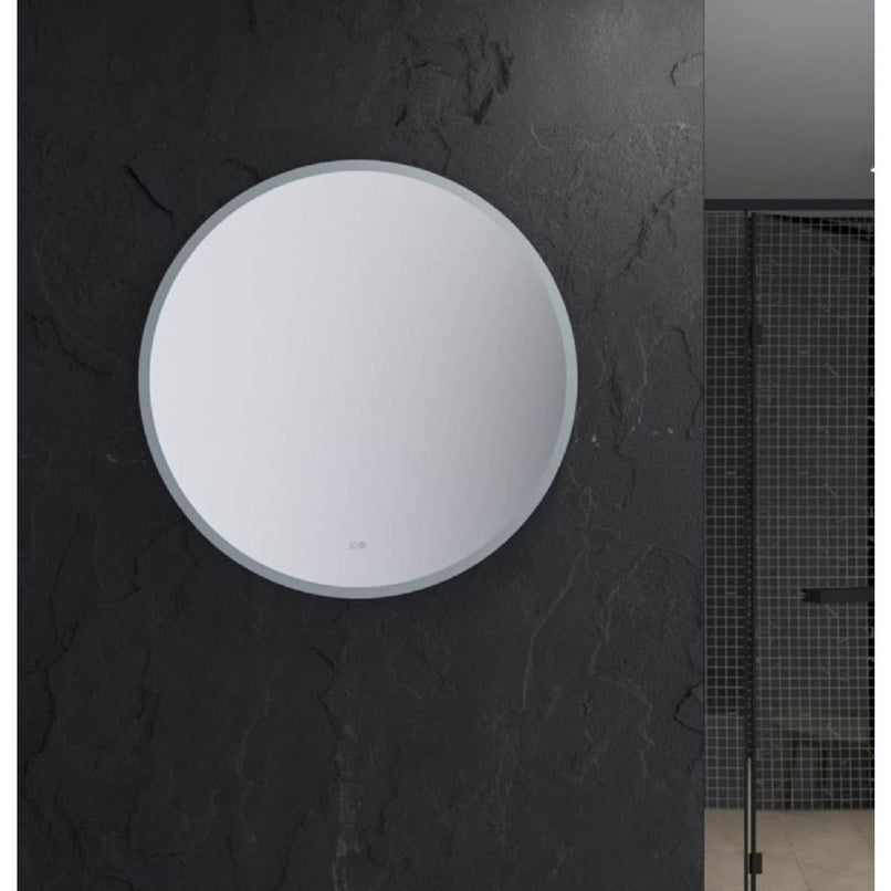Angelo 42" Diameter Modern Circular Aluminum Frameless Bathroom Wall Mirror with LED Lighting - image 3
