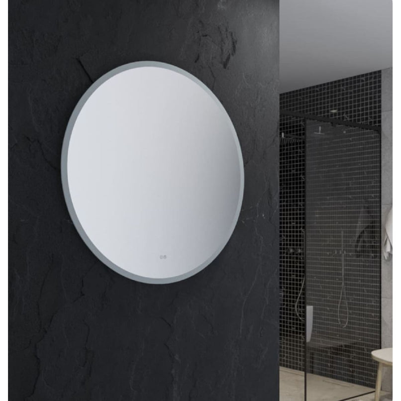 Angelo 42" Diameter Modern Circular Aluminum Frameless Bathroom Wall Mirror with LED Lighting - image 5