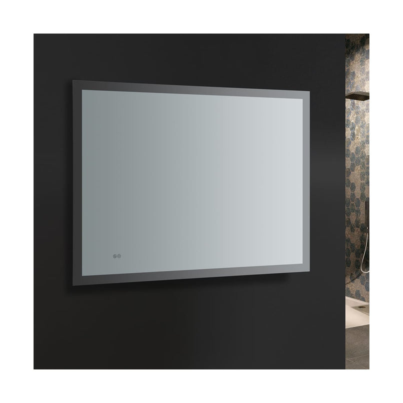 Angelo 48" W x 36" H Contemporary Rectangular Framed Bathroom Wall Mirror with Light - image 4