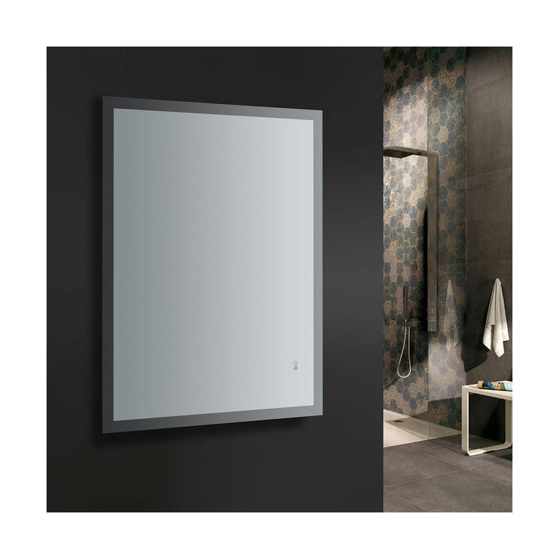 Angelo 48" W x 36" H Contemporary Rectangular Framed Bathroom Wall Mirror with Light - image 5