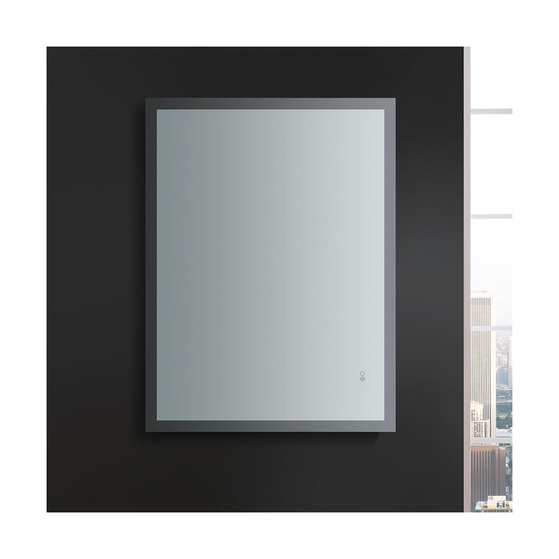 Angelo 48" W x 36" H Contemporary Rectangular Framed Bathroom Wall Mirror with Light - image 7