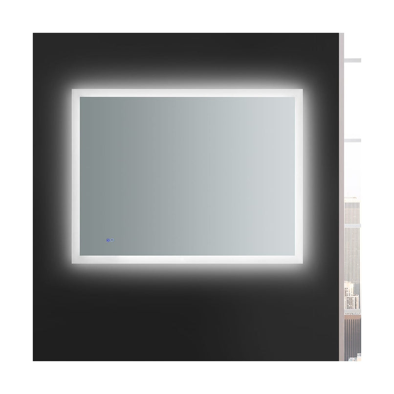 Angelo 48" W x 36" H Contemporary Rectangular Framed Bathroom Wall Mirror with Light - image 10