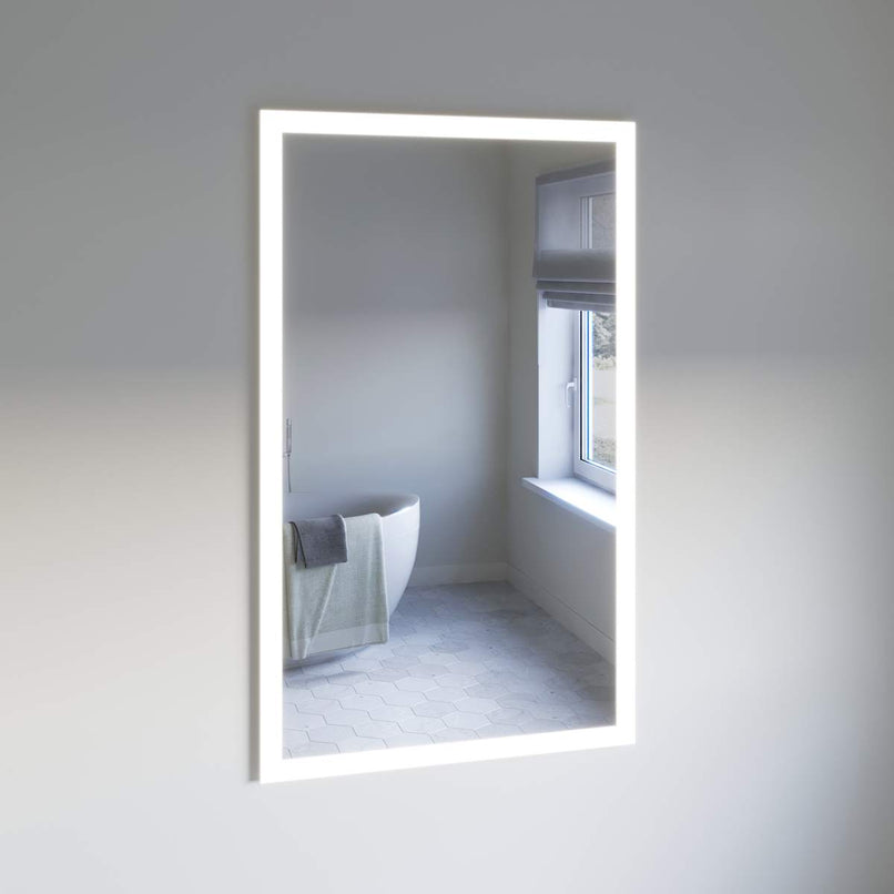 Angelo 36" W x 59" H Modern Rectangular Aluminum Frameless Bathroom Wall Mirror with LED Lighting - image 2