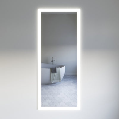 Angelo 30" W x 71" H Modern Rectangular Aluminum Frameless Bathroom Wall Mirror with LED Lighting - image 1