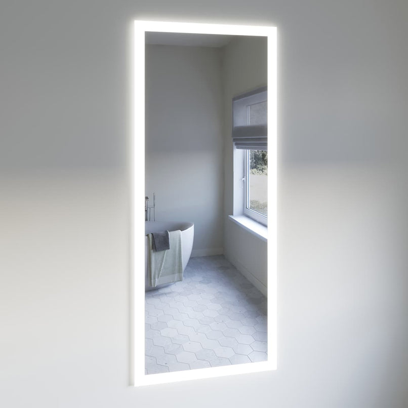 Angelo 30" W x 71" H Modern Rectangular Aluminum Frameless Bathroom Wall Mirror with LED Lighting - image 2