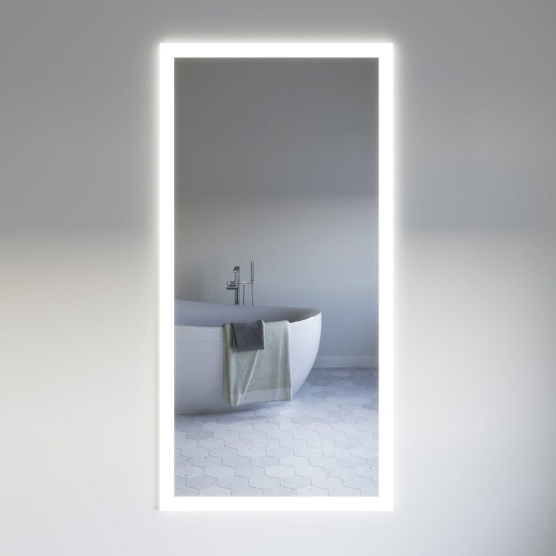 Angelo 36" W x 71" H Modern Rectangular Aluminum Frameless Bathroom Wall Mirror with LED Lighting - image 1