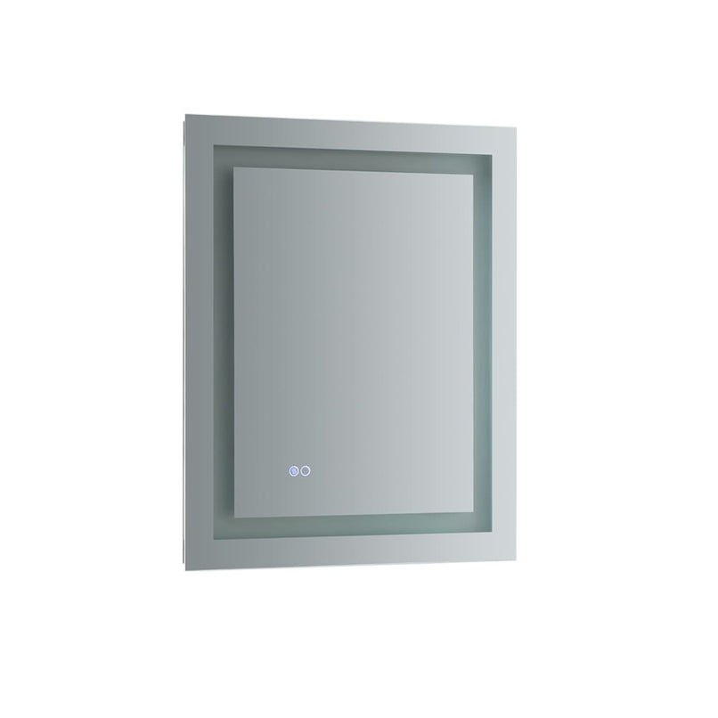 Santo 24" W x 30" H Contemporary Rectangular Framed Bathroom Wall Mirror with Light - image 2