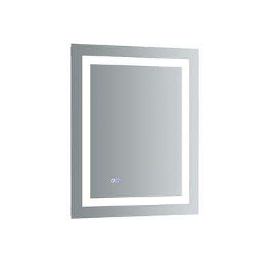 Santo 24" W x 30" H Contemporary Rectangular Framed Bathroom Wall Mirror with Light - image 1