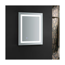 Santo 24" W x 30" H Contemporary Rectangular Framed Bathroom Wall Mirror with Light - image 8