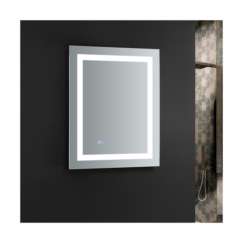 Santo 24" W x 30" H Contemporary Rectangular Framed Bathroom Wall Mirror with Light - image 8