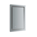 Santo 24" W x 36" H Contemporary Rectangular Framed Bathroom Wall Mirror with Light - image 2