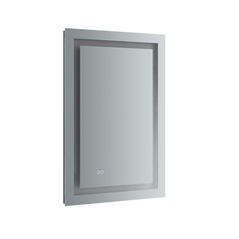 Santo 24" W x 36" H Contemporary Rectangular Framed Bathroom Wall Mirror with Light - image 2