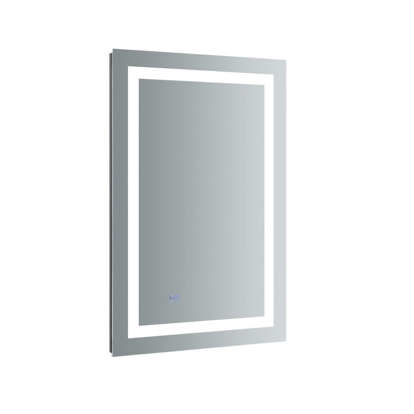 Santo 24" W x 36" H Contemporary Rectangular Framed Bathroom Wall Mirror with Light - image 1