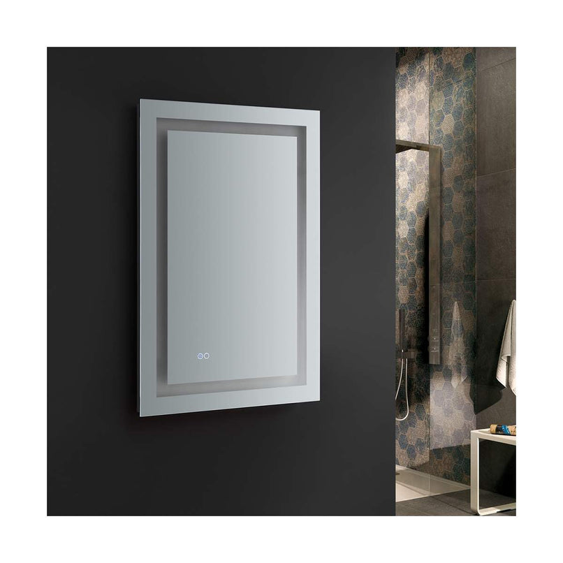 Santo 24" W x 36" H Contemporary Rectangular Framed Bathroom Wall Mirror with Light - image 5