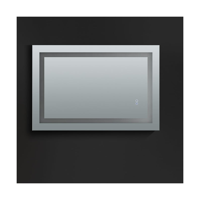 Santo 24" W x 36" H Contemporary Rectangular Framed Bathroom Wall Mirror with Light - image 6