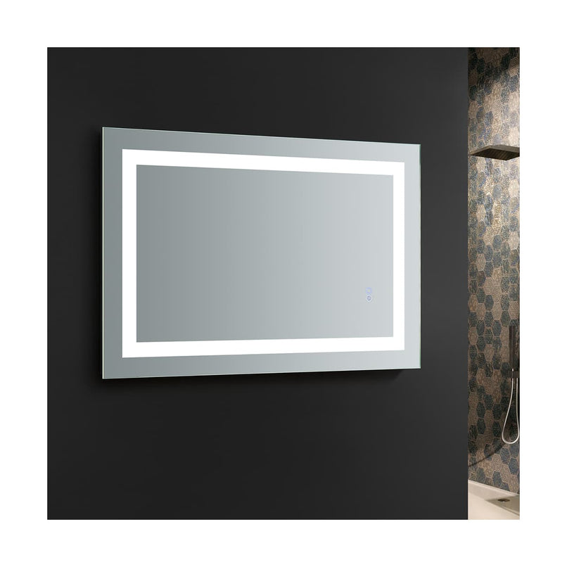 Santo 24" W x 36" H Contemporary Rectangular Framed Bathroom Wall Mirror with Light - image 8