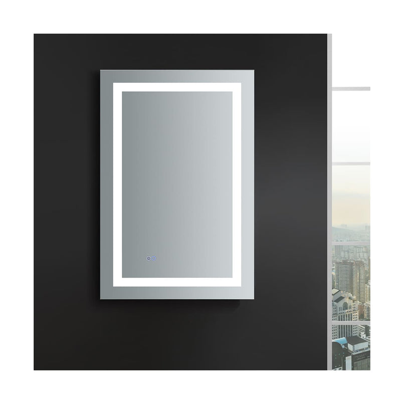 Santo 24" W x 36" H Contemporary Rectangular Framed Bathroom Wall Mirror with Light - image 11