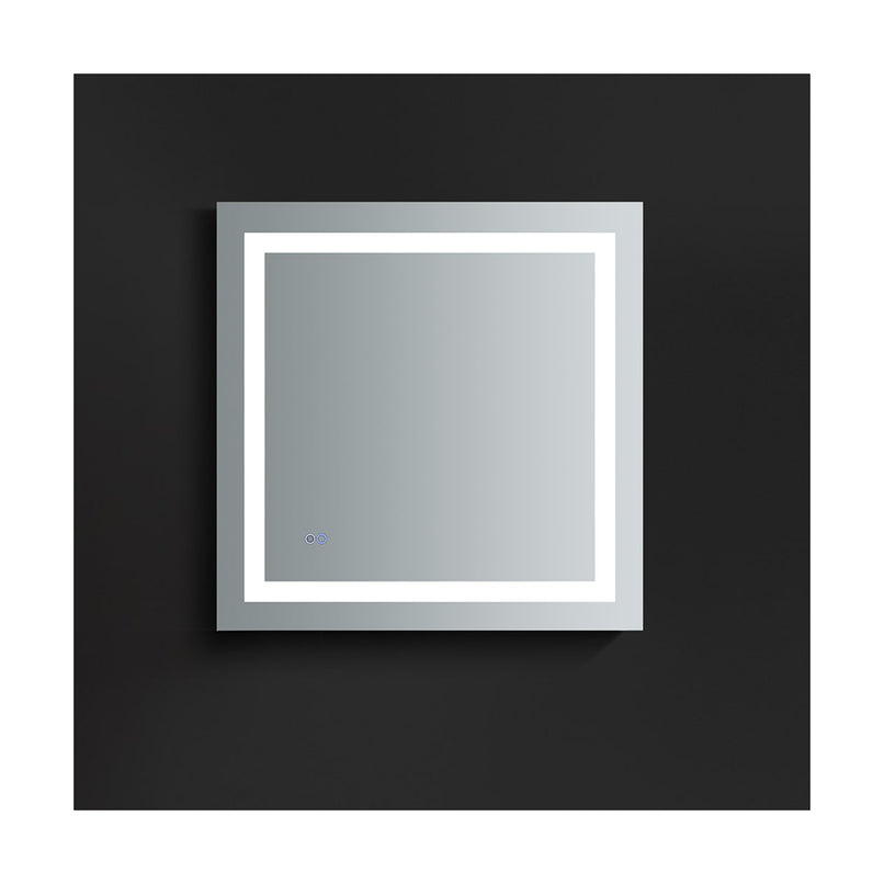 Santo 30" W x 30" H Contemporary Square Framed Bathroom Wall Mirror with Light - image 6
