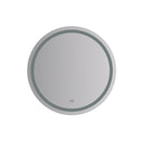 Santo 30" Diameter Modern Circular Aluminum Frameless Bathroom Wall Mirror with LED Lighting - image 1