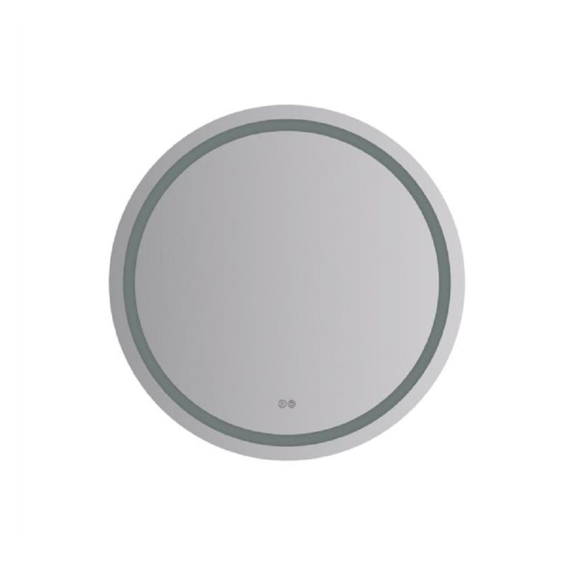 Santo 30" Diameter Modern Circular Aluminum Frameless Bathroom Wall Mirror with LED Lighting - image 1