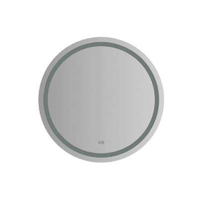 Santo 30" Diameter Modern Circular Aluminum Frameless Bathroom Wall Mirror with LED Lighting - image 1