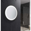 Santo 30" Diameter Modern Circular Aluminum Frameless Bathroom Wall Mirror with LED Lighting - image 3