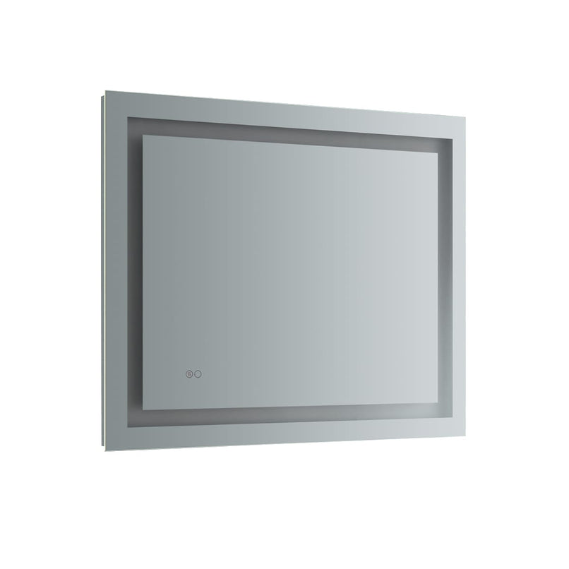 Santo 36" W x 30" H Contemporary Rectangular Framed Bathroom Wall Mirror with Light - image 2