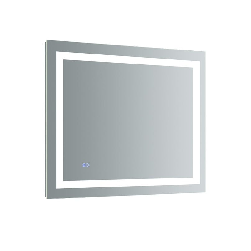 Santo 36" W x 30" H Contemporary Rectangular Framed Bathroom Wall Mirror with Light - image 1