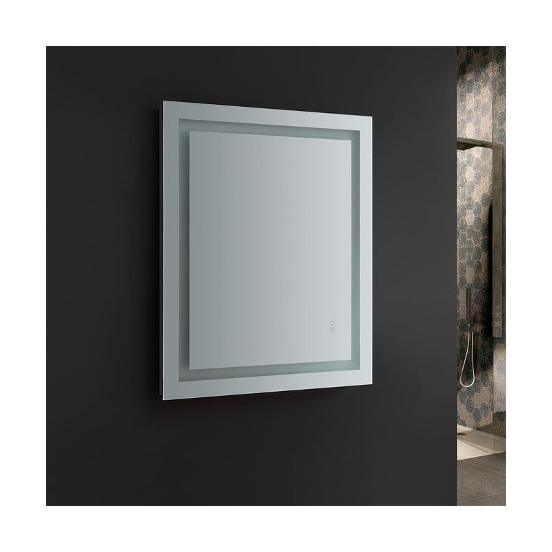 Santo 36" W x 30" H Contemporary Rectangular Framed Bathroom Wall Mirror with Light - image 5