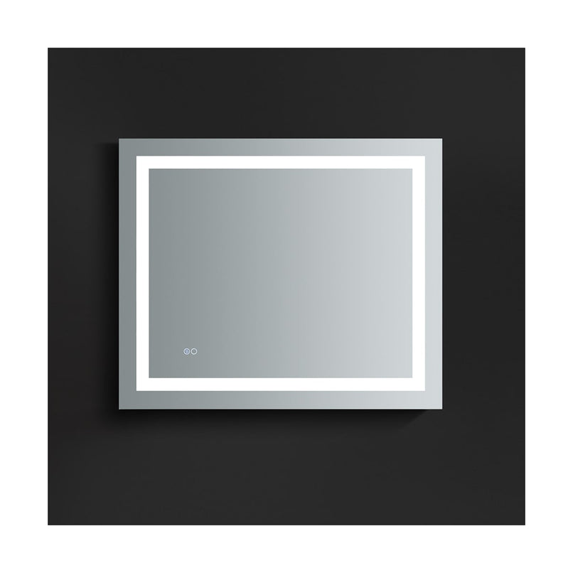Santo 36" W x 30" H Contemporary Rectangular Framed Bathroom Wall Mirror with Light - image 10