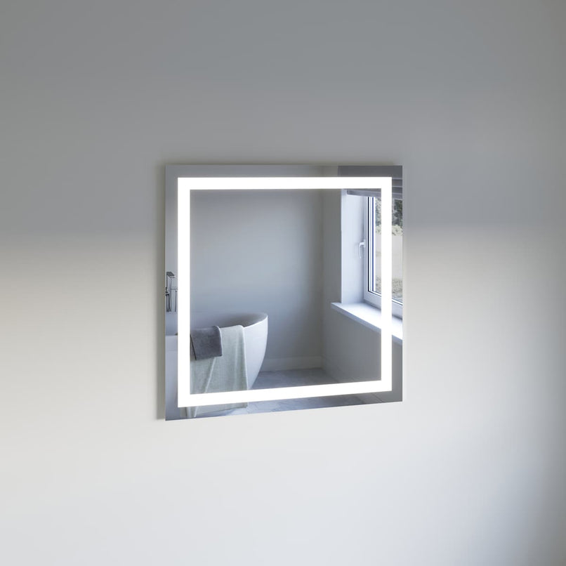 Santo 36" W x 36" H Modern Square Aluminum Frameless Bathroom Wall Mirror with LED Lighting - image 2
